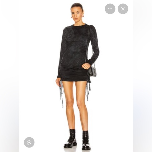 Cotton Citizen Lisbon Dress Graphite Tie Dye Gray Ruched Side XS Oasis Dawn - Picture 1 of 6